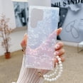thumbnail image 6 of Clear Cover Compatible with Galaxy S24 Ultra, Elegant Shell Patten Non-Yellowing S24 Phone Case, Cute Bling Protective Slim Thin S24 Case with Pearl Chain Bracelet (Pink,Galaxy S24), 6 of 7