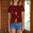 thumbnail image 6 of MEICHEN Women's Shirt T Shirt Glitter Shirt Fashion Starry Summer Shirt Round Neck Short Sleeve Top Outfit, 6 of 9