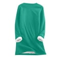 thumbnail image 4 of Brnmxoke Plain Sweatshirts for Women Loose Fit,Womens Fuzzy Fleece Sherpa Pullover Tops Casual Long Sleeve Crewneck Sweaters 2023 Solid Color Sweatshirt with Pockets, 4 of 5
