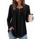 thumbnail image 4 of Camisas de Larga para Mujer, Conjuntos de Otoño, Cuello Redondo, Túnicas Casuales, Blusas de Moda, Ropa de Moda. Negro S, 4 of 6