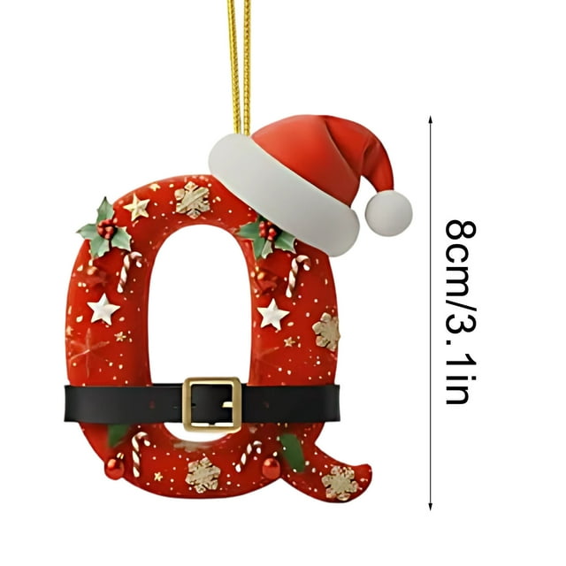 Christmas Tree Decorations Christmas Tree Decoration 2D Acrylic Decoration Letter Pendant with 26 Letters Christmas Hanging Decoration Diy Crafts Christmas Home Decoration Christmas Tree Ornaments