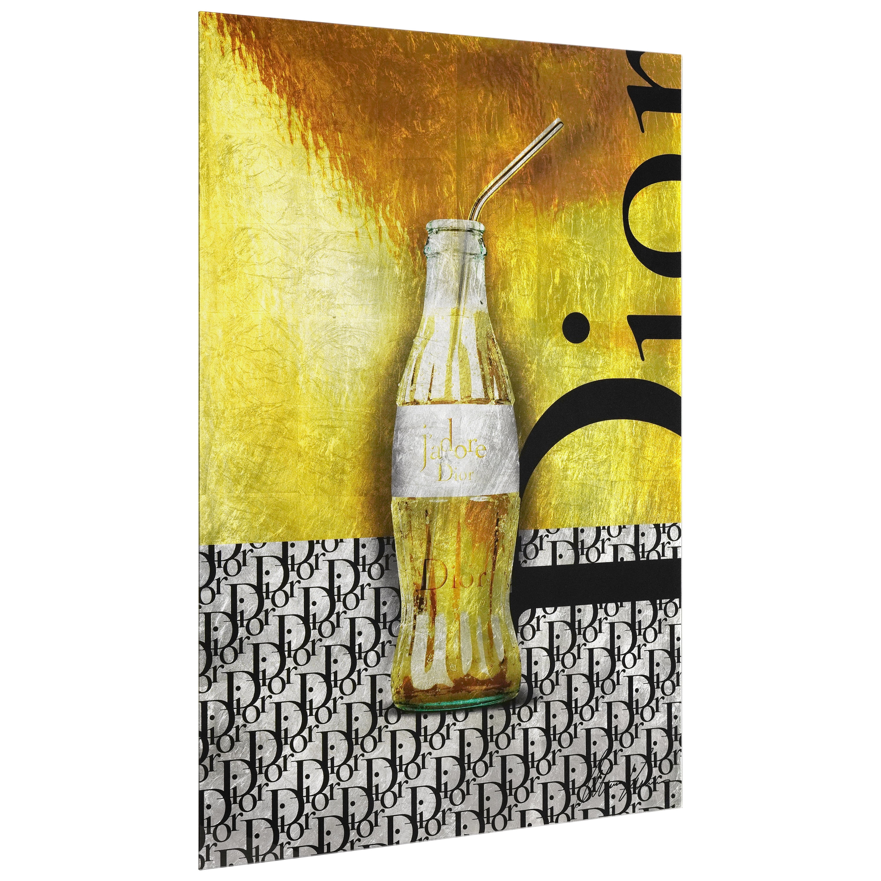 "D's Luxury Liquid Therapy" Reverse Printed Tempered Glass with Silver Leaf