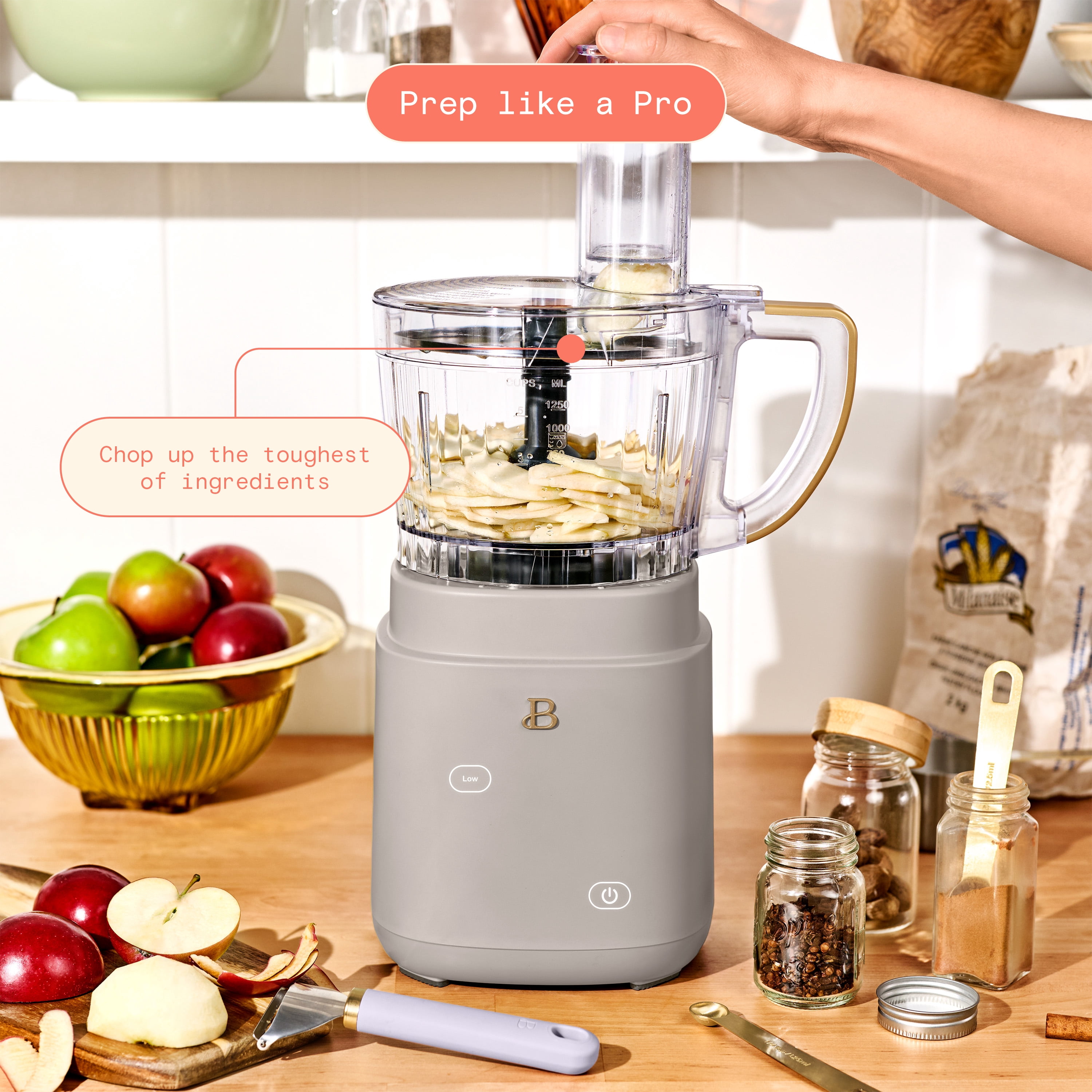 Beautiful 3-in-1 Kitchen System, Blender, Food Processor & Personal Blender, Porcini Taupe by Drew Barrymore