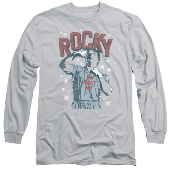 Rocky In Training Long Sleeve Adult 18/1 T-Shirt Silver