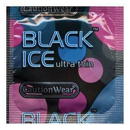 Caution Wear Black Ice Ultra Thin Lubricated Condoms (200 (Best Super Thin Condoms)
