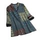 thumbnail image 1 of Gibobby Camisas De Vestir Blusa de manga corta con estampado estilo blusa con cuello en V popular Blusa de mujer vintage con botones largos（Aqua， XXXL), 1 of 5