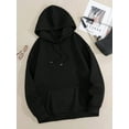 thumbnail image 3 of Women Christmas Kangaroo Pocket Pullover Hooded Sweatshirt, Christmas Letter & Mrs. Personalization Back Design, 3 of 4
