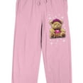 thumbnail image 2 of Teddy Bear With Cute Outfit Women's Pink Sleep Pajama Pants-Small, 2 of 4