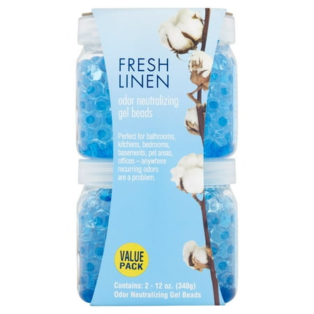 Odor Neutralizing Kitchen Candle - Fresh Linen Odor Neutralizing Gel Beads Value Pack, 12 oz, 2 count