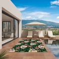 thumbnail image 3 of Tropical Flower Outdoor Rug for Patio/Deck/Porch, Non-Slip Large Area Rug 6 x 9 Ft, Green Palm Plants Straw Hat Watercolor Indoor Outdoor Rugs Washable Area Rugs, Reversible Camping Rug Carpet Runner, 3 of 8