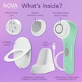 thumbnail image 6 of Spa Sciences NOVA Facial Cleansing Brush, Sonic Facial Cleansing for Exfoliation, Includes Antimicrobial Brush, Sensitive Skin Brush, and Serum Infuser, Mint, 6 of 12