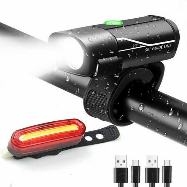 Fiudx Faro Delantero para Bicicleta Recargable Por Usb, Luz Led Brillante de 350 M Lúmenes, 5 Modos de Iluminación, Diseño Impermeable, Accesorio para Conducción Nocturna, Fácil Instalación, Incluye