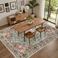 thumbnail image 5 of 5x7 Vintage Floral Area Rug, Washable Non-Slip Stain Resistant Soft Carpet for Living Room Bedroom Farmhouse Hallway, 5 of 18