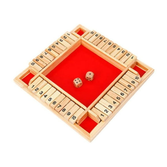 Jeu de dés Shut The Box, Jeu de Société Familial en Bois pour 2 à 4 Joueurs, Table de Maths pour Adultes et Enfants, dés Classiques Version de Table pour Salle de Classe, Maison, Fête Ou Pub