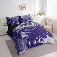 thumbnail image 3 of Erosebridal Sacramento Bed in a Bag Twin Size,Basketball Sports City Bed Set,Purple Gray Tie Dye Bedding Twin Size,Super Cozy Bedroom Decorative Reversible,7 Pieces, 3 of 7
