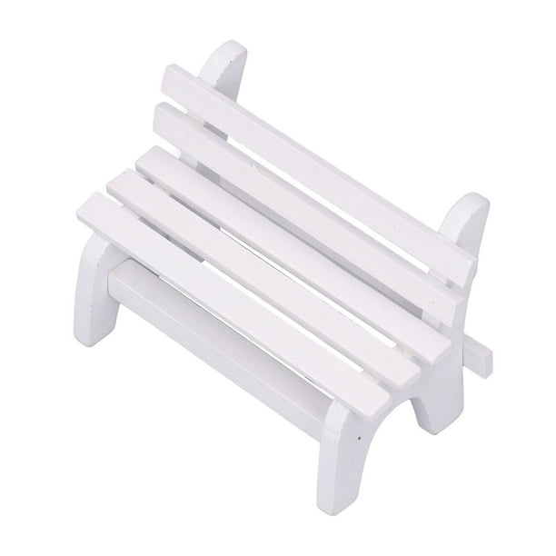 Set De 4 Bancos En Miniatura Para Casa De Muñecas – Plástico 4,2x2x2,8 Cm – Decoración De Parque Y Calle