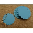 thumbnail image 3 of 100 Pcs Scalloped Blank Wedding Hang Tag Bonbonniere Favor Lolly Bag Gift Tags with Jute Twines - Colors Available, 3 of 7