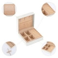 thumbnail image 4 of REGALWOVEN Travel Jewelry Box for Women Birthday Gifts, Small Portable PU Leather Jewelry Organizer Case Storage Display Holder White 3.5*3.5*1.5in, 4 of 7