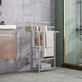 thumbnail image 2 of Towel Racks for Bathroom Metal Towel Rack Standing with Storage Shelf Bathroom Accessories Bath Towel Holder Next to Tub or Shower &Silver ( ), 2 of 8