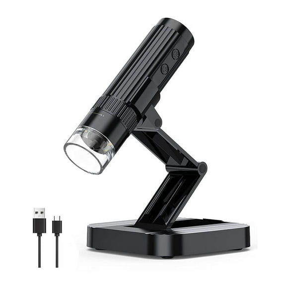 Fzsteel USB Digital Microscope 1600X Magnification with 8 LED Lights ...