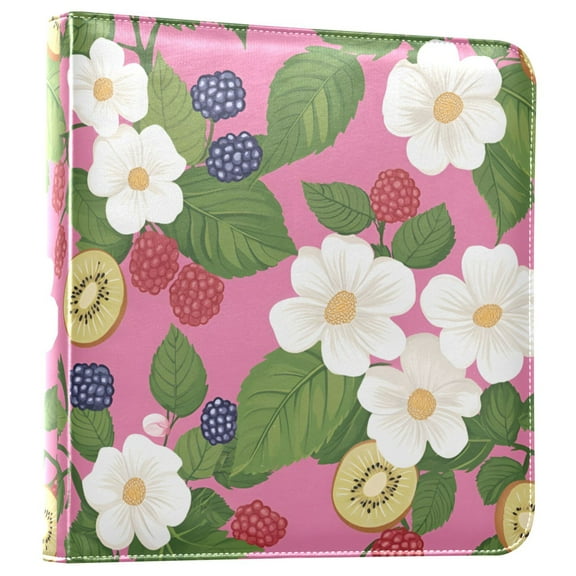 FORMRS 3 Ring Photo Album 4"x6" Self Adhesive Large Capacity PU Leather Cover, White Flowers