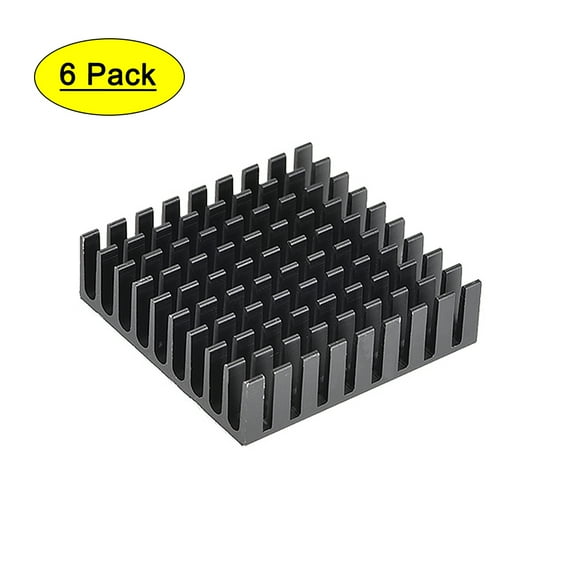 10x35x35mm Black Aluminum Heatsink Thermal Adhesive Cooler for Cooling 3D Printers 6Pcs