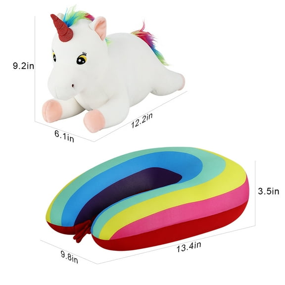 2 In 1 Deformation Pillow Travel Pillow Microparticle Neck Massage Unicorn Toy