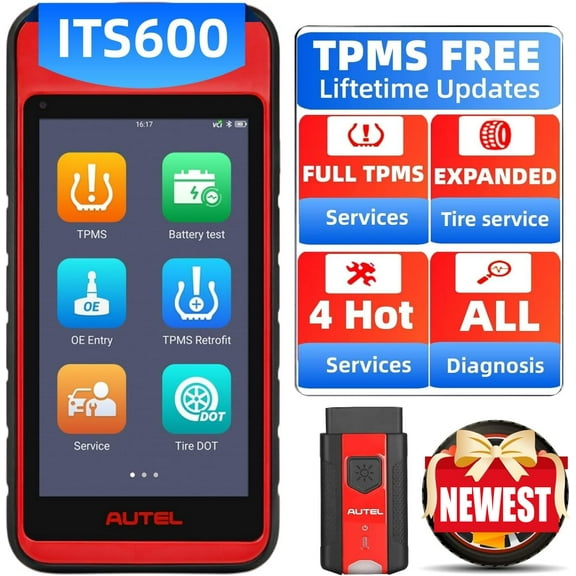 Autel MaxiTPMS ITS600 TPMS Programming Tool, Full TPMS Diagnostic, Upgrade of TS508/TS601, TPMS Relearn/Reset/Scan, Oil/EPB/BMS/SAS Resets, Free Lifetime TPMS Updates, Work with TBE200/TBE100