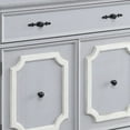 thumbnail image 4 of Benjara MDF Cabinet with Double Door Storage and Bun Feet, White, 4 of 5