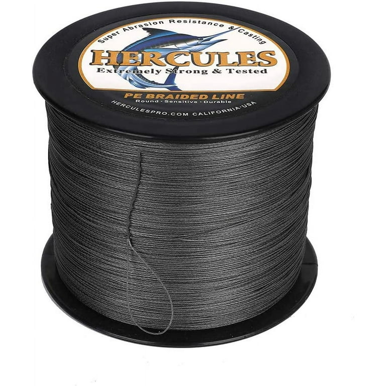 HERCULES Super Strong 300M 328 Yards Braided Fishing Line 40 LB Test for  Saltwater Freshwater PE Braid Fish Lines 4 Strands - Grey, 40LB (18.1KG),  0.32MM 