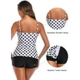thumbnail image 3 of Womens Flounce Printed Top with Boyshorts Tankini Bathing Suit Two Piece Swimsuits, 3 of 7