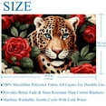 thumbnail image 5 of Rose Leopard Soft and Warm Microfiber Custom Throw Blanket: Printed Lightweight Throw Blankets for Sofa, Bed, Couch, Office, and Camping, 5 of 6