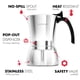 thumbnail image 2 of Luxhaus Moka Pot - Cafetera De Espresso Para Estufa De 9 Tazas - Cafetera De Moca Italiana Y Cubana 100% De Acero Inoxidable, 2 of 5