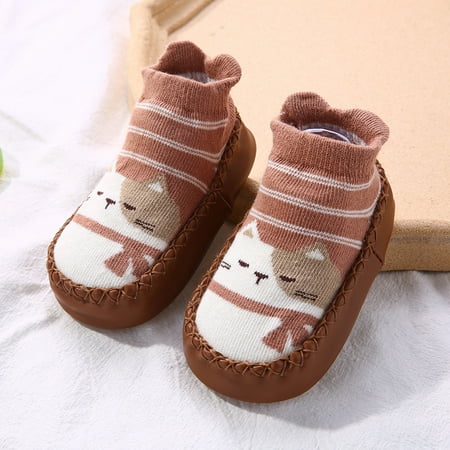 

Ameiqe Baby Socks Shoes Infant Toddler Boys Girls Low Top Soft Sole Casual Pre Walker Shoes(Coffee 13cm)