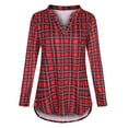 thumbnail image 4 of Youmylove Women Maternity Long Sleeve Plaid Printed Nursingg Shirts Blouse For Breastfeeding V-Neck Top Comfy, 4 of 7