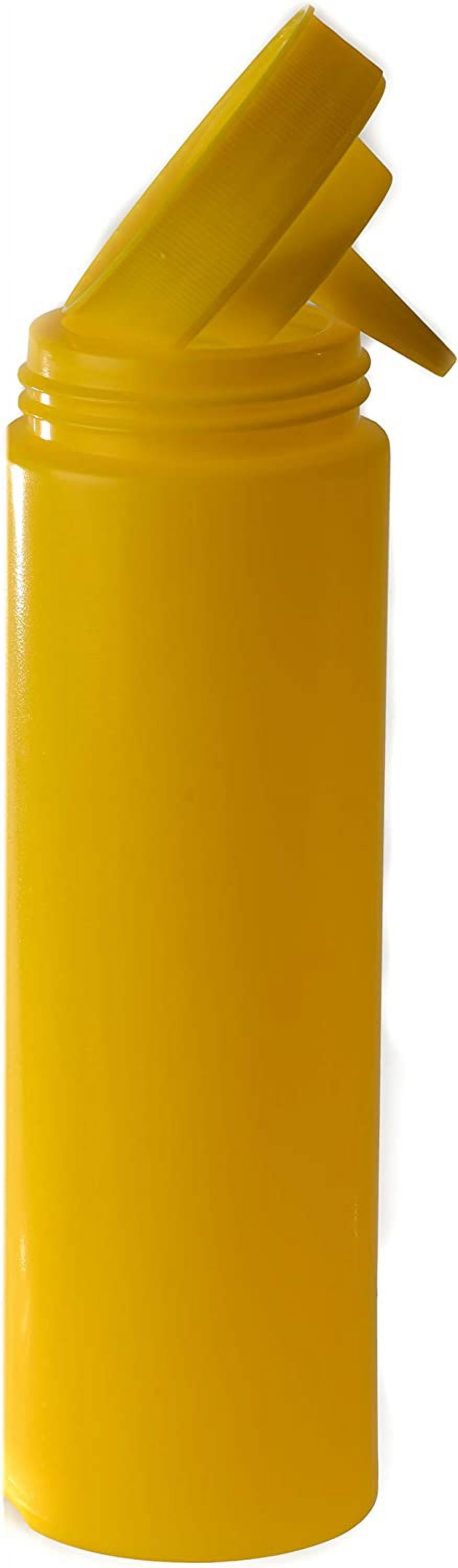 [8 PACK] 24 Oz Yellow Plastic Condiment Squeeze Bottles Squirt Bottle for Sauces, Dressing, Arts and Crafts, Ketchup, Mustard, Oil, BBQ - Clear Reusable Plastic Containers, BPA Free, Dishwasher Safe