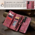 thumbnail image 4 of Allytech Magnetic Detachable Wallet Case for Samsung Galaxy A54 5G with Card Slots & Zipper Pocket, Support Wireless Charging, PU Leather Wrist Strap Shockproof Full Protection Flip Case, Red, 4 of 9