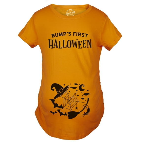 Maternity Bumps First Halloween Pregnancy T Shirt Spooky October Tee for Ladies