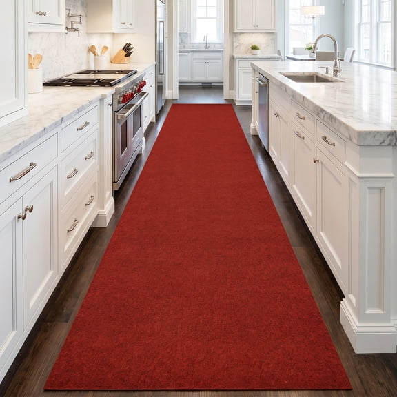 WANLISEL 3' x 16.4' Commercial Carpet, Non Slip Commercial Entrance Mat with Rubber Backing, Indoor Outdoor Runner Rug Doormat for Entryway, Patio, Home, Dark Red
