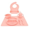 thumbnail image 2 of Silicone  Set, Strong Suction Button Lightweight Baby Utensils  For Baby ,Yellow,Blue,Greenish Blue, 2 of 8