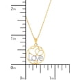 thumbnail image 3 of Brilliance Fine Jewelry 10K Yellow Gold Rhodium Love Hearts Circle on Gold Filled Necklace,18", 3 of 5