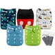 thumbnail image 1 of Alva Baby 5 Pañales Ecológicos de tela mixtos (lisos y espampados), impermeable y adaptables de 4-16kg (Niño), 1 of 1