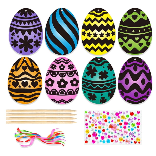 Juego De Papel Para Rascar Huevos De Pascua, Artesanía Colorida Para Rascar Para Artículos De Fiesta Sunnimix Papel de borrador de Pascua
