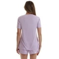 thumbnail image 3 of #followme Womens Pajama Shorts Set  Ultra Soft PJ Set for Women with Satin V-Neck Trim (Lilac With Satin Trim, Large), 3 of 3