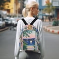 thumbnail image 7 of FORMRS Mini Backpack Purse for Women Quilted Travel Daypack Casual Shoulder Bag, Colorful Seaside, 7 of 7