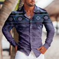 thumbnail image 1 of Camisa deportiva de moda de primavera y verano para hombre, camisa de fiesta con solapa y botones, informal, de manga larga morada, novedad de 2024, 1 of 6