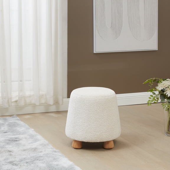 Safavieh Denison Modern Chenille Ottoman, Ivory/Natural