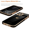 thumbnail image 4 of for iPhone 12 Pro Case for Women Girl Cute Love-Heart Luxury Bling Plating Soft Back Cover Raised Full Camera Protection Bumper Silicone Shockproof Phone Case for iPhone 12 Pro, Black, 4 of 13