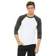thumbnail image 2 of The Bella + Canvas Unisex 3/4 Sleeve Baseball T-Shirt - WHITE/ ASPHALT - XS, 2 of 4