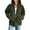 Army Green, variant on Womens Trucker Jackets, Long Sleeve Zip up Casual Stand-up Collar Fall Outerwear with Pockets White Size 2XL
